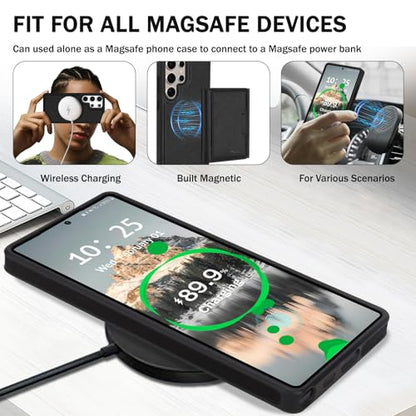 for Samsung Galaxy S26 Ultra Wallet Case, 2-in-1 Detachable Magnetic Wallet Case, Card Holder RFID Blocking, Fashionable Faux Leather Card Slot & Folding Design (Black) - color: Black, size: Samsung Galaxy S26 Ultra