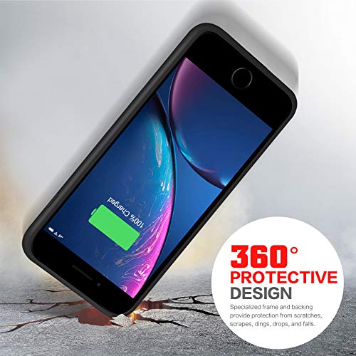 Battery Case for iPhone 6s Plus/6 Plus/7 Plus/8 Plus,8500mAh Portable Charging Case External Battery Pack for iPhone 6s Plus/6 Plus/7 Plus/8 Plus Rechargeable Charger Case (5.5 inch) Black