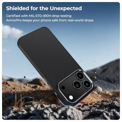 BENKS ArmorPro Case for iPhone 17 Pro Max with Camera Control Button, [Compatible with Magsafe] Military Grade Protective Case Built with Dupont Kevlar 600D Aramid Fiber - color: 600D ArmorPro