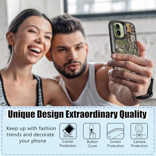 for iPhone 17 Case with Screen Protector Camo Men Boys Design, 3-Layer Full Body Rugged Shockproof Heavy Duty Protective Phone Case for iPhone 17, Camouflage - color: Camouflage