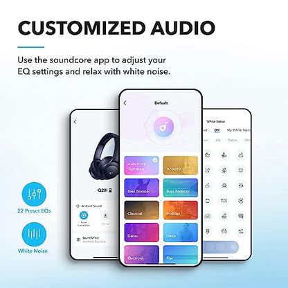 Soundcore by Anker Q20i Hybrid Active Noise Cancelling Headphones, Blue - color: Blue