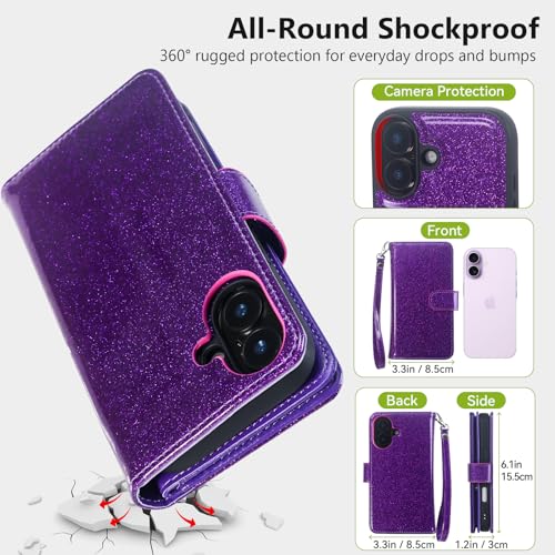Varikke Wallet Case for iPhone 17 - Compatible with Magsafe, Dark Purple - color: (Compatible with MagSafe) Dark Purple, size: iPhone 17 6.3"