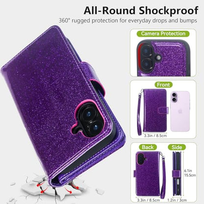 Varikke Wallet Case for iPhone 17 - Compatible with Magsafe, Dark Purple - color: (Compatible with MagSafe) Dark Purple, size: iPhone 17 6.3"