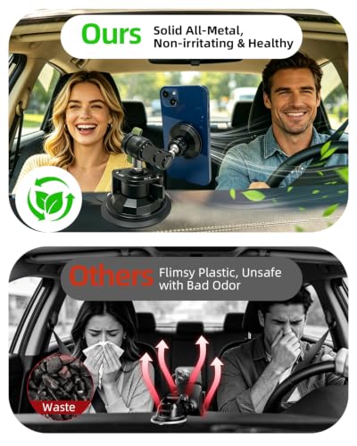 HEMMOTOP Magnetic Car Phone Holder Windshield Suction Cup Mount