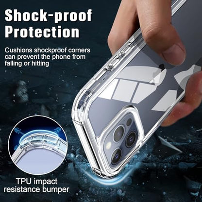 5 in 1 Clear Case for iPhone 15 6.1-Inch, with 2 Screen Protector and 2 Camera Lens Protector, 9H Edge Protection Tempered Glass Film, Shockproof Drop Transparent Protection Cover - size: iPhone 15