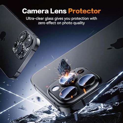 3 Pack Screen Protector for iPhone 16 Plus, Tempered Glass with 2 Pack Camera Lens Protector & Phone Case, Easy Install Frame, 9H Hardness, Bubble Free, HD Clear, Full Coverage - color: iPhone 16 Plus
