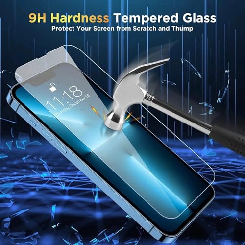 Screen Protector for iPhone 15, Tempered Glass, Case-Friendly, Bubble-free, 3 Pack, Anti-Scratch HD Display Protection