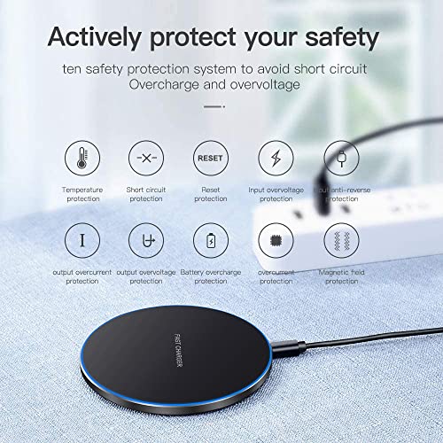 25W Fast Wireless Charger Pad,USB-C Wireless Phone Charging Station - color: Black