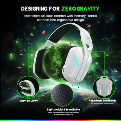 WESEARY Wireless Gaming Headset for Xbox Series X|S, 2.4GHz Ultra-Low Latency Headset with Noise Cancelling Mic for PC, PS5, PS4, Switch, Mac, 3D Surround Sound, Bluetooth 5.4, 50H Battery