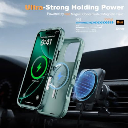 Follaroma for iPhone 16 Pro Case,Magnetic,Heavy Duty Case,6.3'',Mint - color: Mint, size: iPhone 16 Pro 6.3''