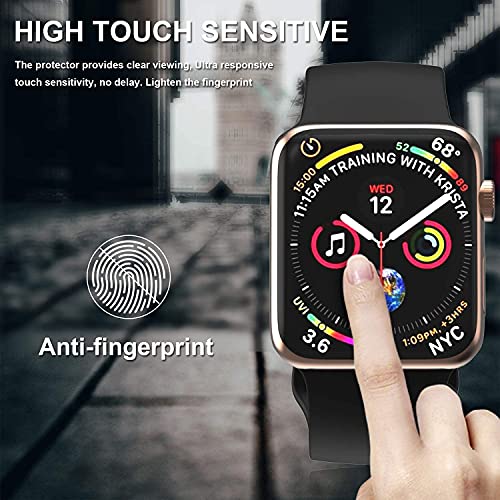 [2 Pack] Apple Watch Series 9 Series 8/7 Screen Protector 41mm Tempered Glass, 3D Full Coverage [Easy Installation Frame] Waterproof Bubble-Free Anti-Scratch HD Clear Film for iWatch Series 9/8/7 41mm - size: 41mm