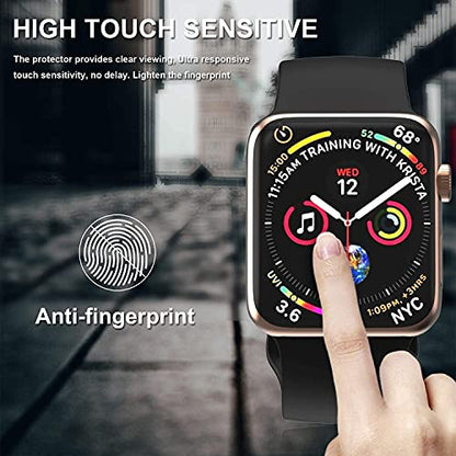 [2 Pack] Apple Watch Series 9 Series 8/7 Screen Protector 41mm Tempered Glass, 3D Full Coverage [Easy Installation Frame] Waterproof Bubble-Free Anti-Scratch HD Clear Film for iWatch Series 9/8/7 41mm - size: 41mm