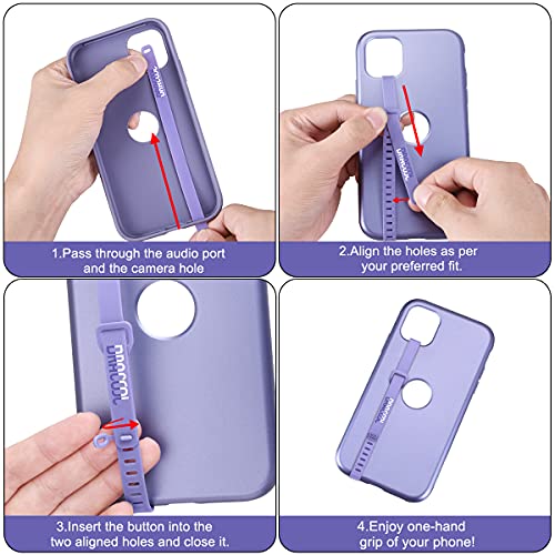 Dracool 2 PCS Silicone Phone Strap Cell Phone Grip Loop Elastic Stretching Band Hand Finger Holder Secure Slim Universal for Galaxy & iPhone Case Most Smart Phone Cases - Black - color: Black