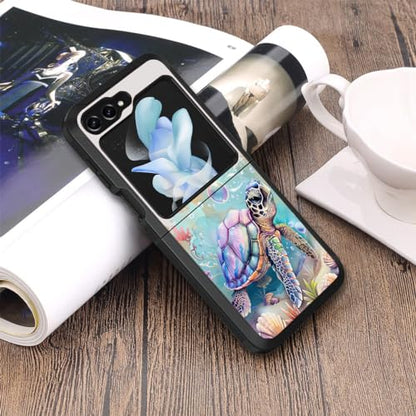 for Samsung Galaxy Z Flip 5 Case, Heavy Duty Dual Layer Hybrid Military Grade Shockproof Drop Folding Protective Cover for Samsung Galaxy Z Flip 5 5G 2023, Sea Turtle - color: Sea Turtle