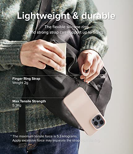 Ringke Camera and Phone Strap [Finger Ring Strap Black & Pink Sand] - color: Black & Pink Sand