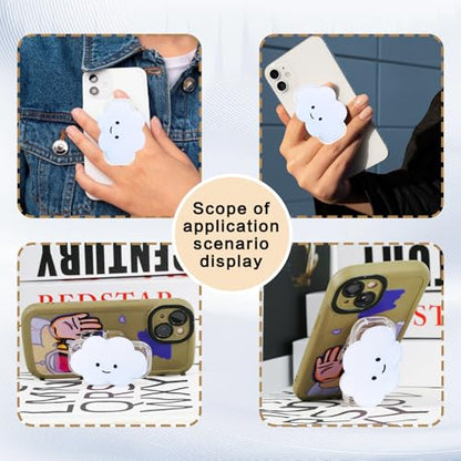 Phone Grip Cute 2D Cloud Shape Collapsible Expandable, Smartphone Tablet Cell Phone Grip Stand Holder (Blue) - color: Blue