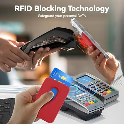 Magnetic Wallet Cell Phone Card Holder for Phone Case with Mag-Safe - color: Red, size: 1 Pack