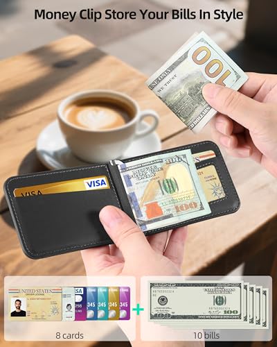 for MagSafe Wallet with Money Clip, ID Window & 8 Card Holder | Adjustable Stand, Stronger Magnetic Wallet for iPhone 17/16/15/14/13/12 Series, RFID Blocking, Classic Black - color: Classic Black