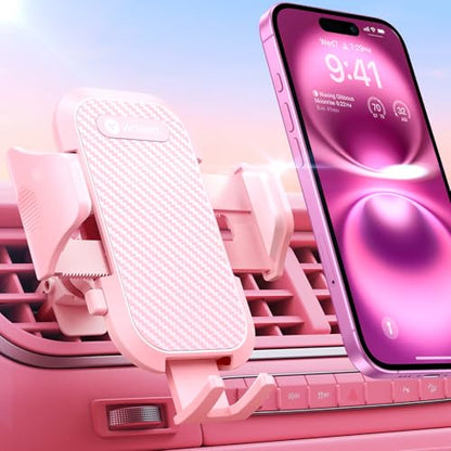 VICSEED Ultra Stable Pink Car Phone Holder Vent [Never Fall Off & Break] - color: Pink