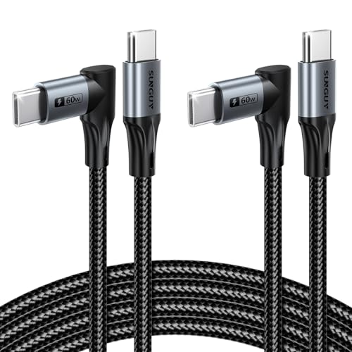 Longer Right Angle USB C Cable 10FT, 60W USB C to USB C for Thick Cases - size: 10FT+10FT