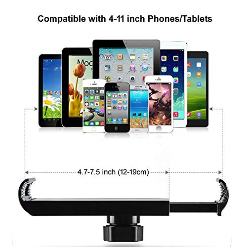 Heavy Duty Phone/Tablet Metal Holder Universal Mobile Cell Smartphone Mount Lazy Bracket 360° Rotation Gooseneck Clamp Stand Flexible Long Arm for 4-11 Inch Devices (Black, 2-Section) - color: Black, size: 2-Section