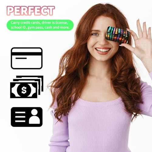 Phone Credit Card Holder Stick on, Cell Phone Pocket Self Adhesive Stretchy Stick on Wallet ID Credit Card Case Pouch Sleeve with Flap for All Smartphones, Colorful Books - color: Colorful Books