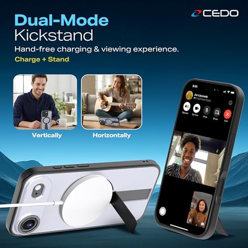 CEDO Magnetic Kickstand Case for iPhone 17 Air, MagSafe Compatible Black - size: iPhone 17 Air