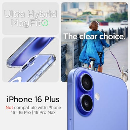 Spigen for iPhone 16 Plus Case, Ultra Hybrid MagFit [Anti-Yellowing] [Compatible with Magsafe] - Clear - color: Clear, size: iPhone 16 Plus