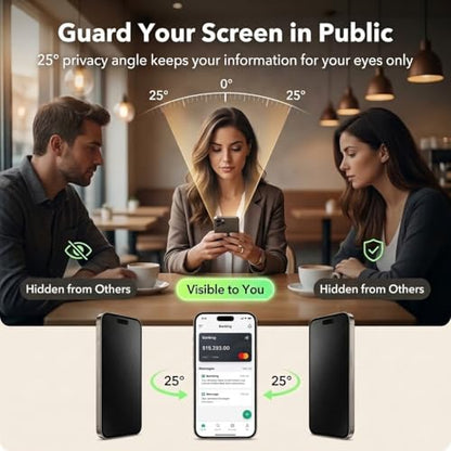 2+2 Pack Matte Privacy Screen Protector for iPhone 15 Pro