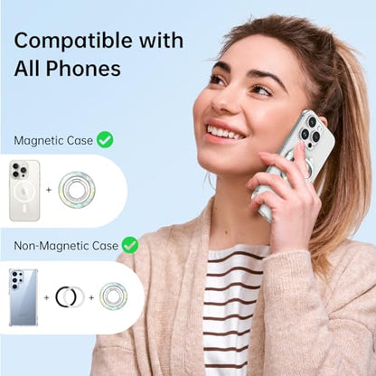 Syncwire Magnetic Phone Grip for MagSafe,Sparkle Ring Holder,Pearly Luster - color: Pearly Luster