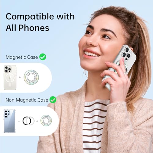 Syncwire Magnetic Phone Grip for MagSafe,Sparkle Ring Holder,Pearly Luster - color: Pearly Luster