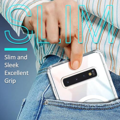 YZB Magnetic for Samsung Galaxy S10+ (Plus) Case, Clear | Compatible with MagSafe | Slim Fit Lightweight Shockproof, Military-Grade Protection, Yellowing Resistant Scratch-Resistant Back - color: Crystal Clear, size: Galaxy S10 Plus