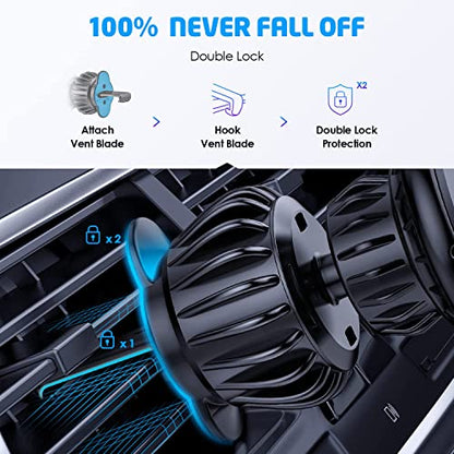 [2 Pack Universal Air Vent Magnetic Phone Holder for Car, Phone Mount for Car for Cell Phones and Mini Tablets (New Upgraded Vent Locks)