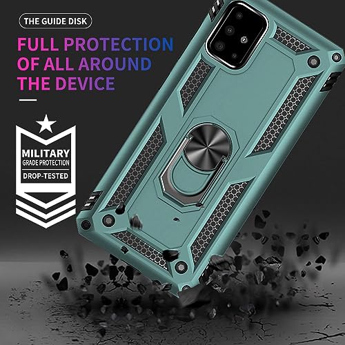 Samsung A71 5G Case, A71 5G Phone Case with Screen Protector, Military Grade Protective Cases with Ring for Samsung Galaxy A71 5G (Dark Green) - color: Dark Green