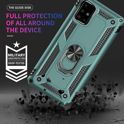 Samsung A71 5G Case, A71 5G Phone Case with Screen Protector, Military Grade Protective Cases with Ring for Samsung Galaxy A71 5G (Dark Green) - color: Dark Green