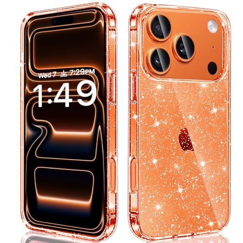 JJGoo Compatible with iPhone 17 Pro Max Case Clear Glitter, Sparkle Soft TPU Transparent Shockproof Women Girls Slim Bling Sparkly Bumper Cover Phone Cases - color: Clear, size: for iPhone 17 Pro Max