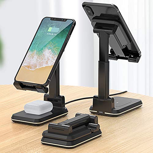 2 in 1 Wireless Charger, Dual Wireless Charging Desk Phone Stand