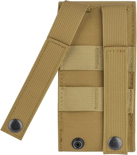 Urvoix MOLLE Cell Phone Pouch, Heavy Duty Tactical Belt Phone Holster | Phone Case Fits MOLLE Backpacks, Vests & Gear for Outdoor EDC, Nylon Phone Bag for iPhone 17 16 15 14 13 12 Pro Max, Khaki - color: Khaki