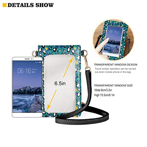 WELLFLYHOM Mini Touchscreen Crossbody Phone Bags for Women with Card Slots Shoulder Bag Purse Leather - color: 1 Sea Turtle