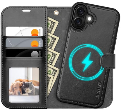 OCASE for iPhone 16 Case Detachable Wallet Case with Card Holder, 2 in 1 Pu Leather Flip Folio with RFID Blocking Stand Wrist Strap Shockproof Phone Cover 6.1 Inch 2024, Graphite - color: Graphite, size: iPhone 16