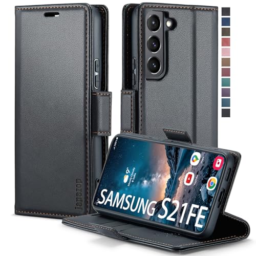 Samsung Galaxy S21 FE 5G Wallet Case with Card Holder RFID Blocking Kickstand Magnetic,Leather Flip Case Wallet for Samsung Galaxy S21 FE 5G 6.4 Inch (Fashion Black) - color: Fashion Black, size: S21 FE 6.4"
