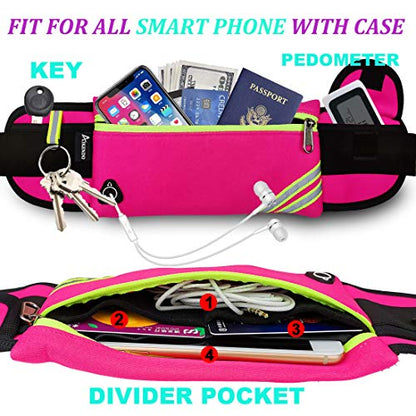 AIKENDO Women Fanny Pack Running Belt,Belt Bag Phone Holder - color: Pink