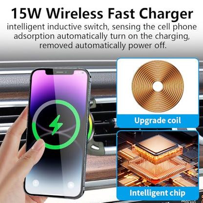 Car Magnetic Phone Mount for Mercedes Benz GLE-Class 2020-2026 and Benz GLS Class 2020-2026 Auto Interior Accessories Best Cellphone Holder Fast 15W Wireless Charger Cell Phones Charging Screen Stand