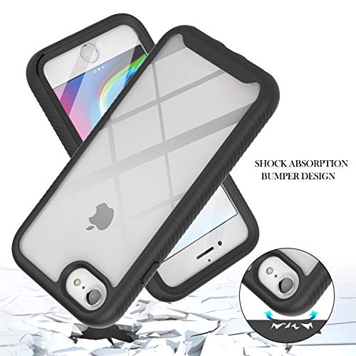 for iPhone 17e/iPhone 16e Case with Screen Protector, Black | Clear Slim Phone Case, 360 Full Body Protective Cover, Rugged PC Shell Shockproof TPU Bumper, Military Heavy Duty Protection - color: Black