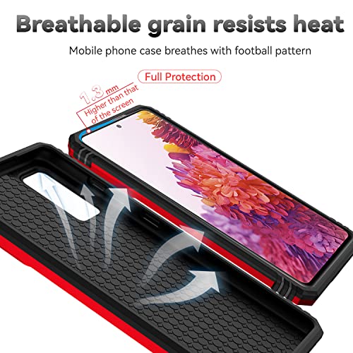 for Samsung Galaxy S20 FE 5G Case with Camera Lens Cover HD Screen Protector, Military-Grade Drop Tested Magnetic Ring Holder Kickstand Protective Phone Case for Samsung Galaxy S20 FE 5G (Red) - color: Red with camera cover Military-Grade 2nd gen