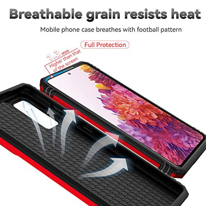 for Samsung Galaxy S20 FE 5G Case with Camera Lens Cover HD Screen Protector, Military-Grade Drop Tested Magnetic Ring Holder Kickstand Protective Phone Case for Samsung Galaxy S20 FE 5G (Red) - color: Red with camera cover Military-Grade 2nd gen