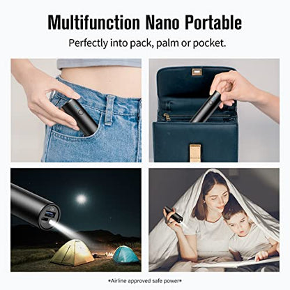SIXTHGU S03 Portable Charger, 5000mAh Mini Power Bank, Pocket Size Fast Charging USB-C (in&Out), PowerNano, Compatible with iPhone Series, Android Phone and More