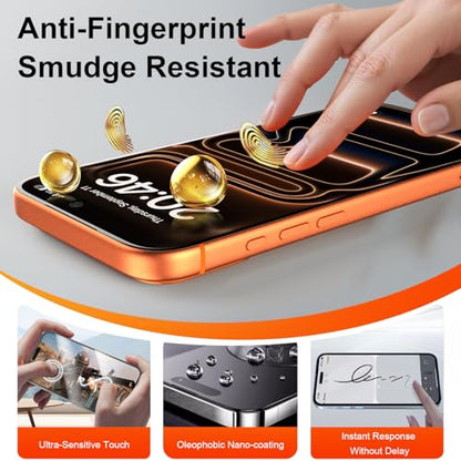 OneFish for iPhone Air Screen Protector 6.5 inch HD Clear ， 2 Pack | Tempered Glass Full Coverage , 9H Hardness Scratch Resistant , Anti-Fingerprint ， Easy Installation - size: iPhone 17 Air