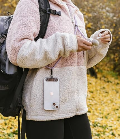 Ringke Holder Link Black, Adjustable Crossbody Strap with Cell Phone Tether Tab, Universal Multifunctional Lanyard Patch - color: Purple