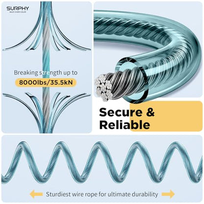 SURPHY Anti Theft Phone Strap, Phone Lanyard, Sturdy Steel Wire Keychain - color: P1- Light Blue